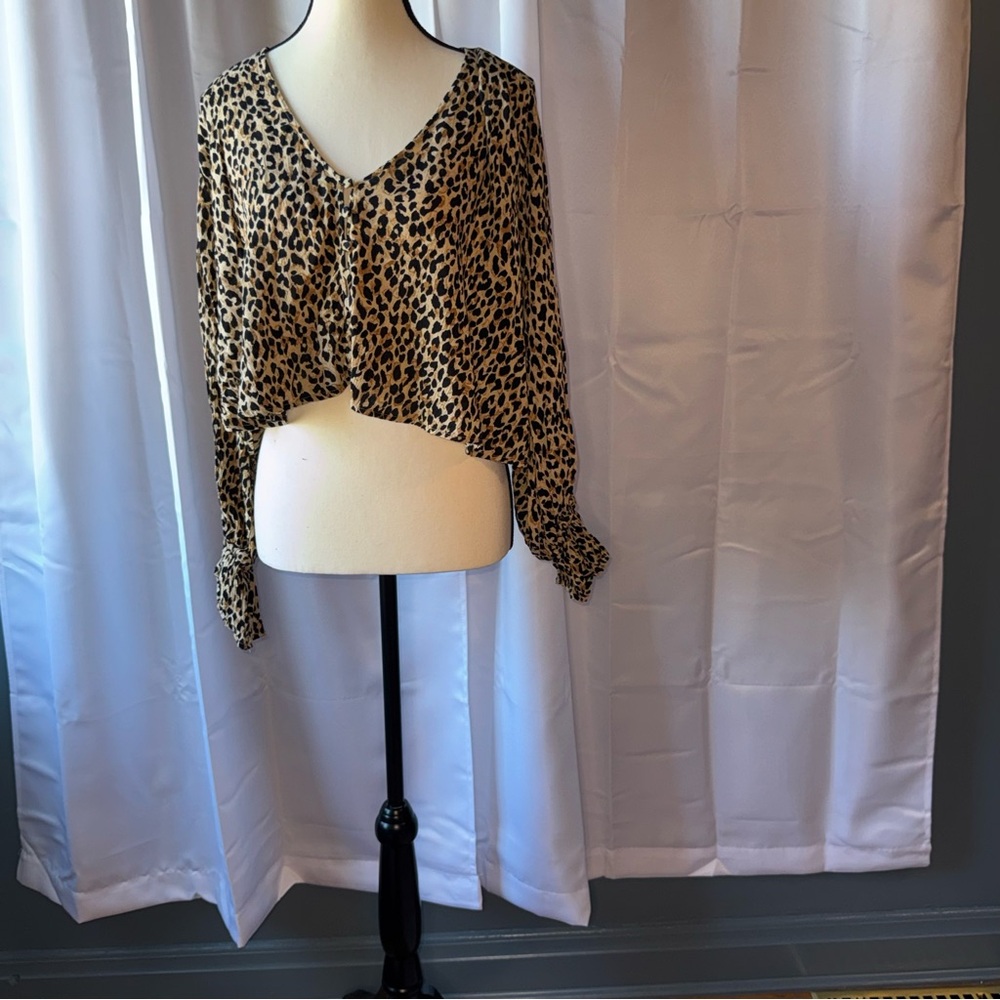 Muse Leopard Print V-Neck Blouse